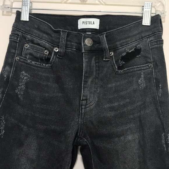 Pistola Monroe Cropped Cigarette jeans in Bandit distressed sz 24 - Picture 4 of 13